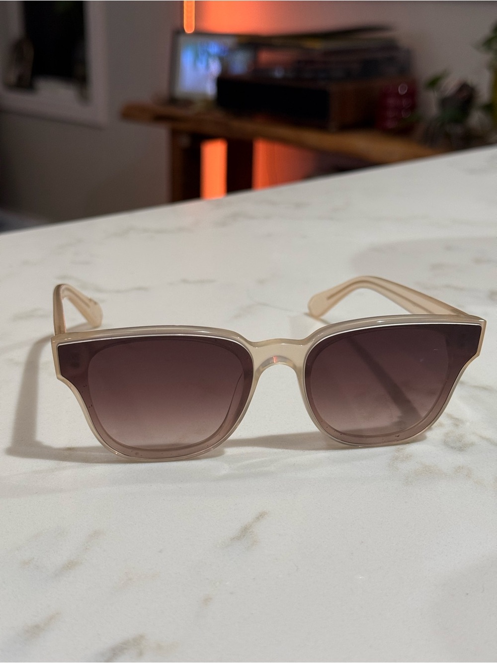 KREWE WEBSTER NYLON | BLONDE Beige Frame Sunglasses with Gradient Brown Lenses